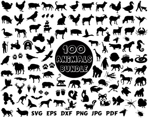 Animal Svg Bundle Animal Svg Animal Silhouette Animal Cut File - Etsy ...