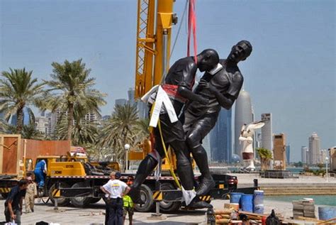 Zinedine Zidane headbutt statue being erected in Doha Corniche | inside World Soccer