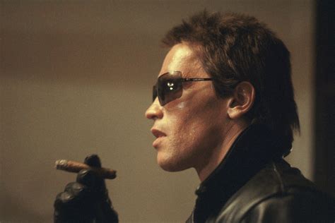 The Terminator Behind The Scenes Arnold Schwarzenegger Smoking Cigar | TheTerminatorFans.com