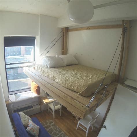 Hanging bed / loft bed / suspended bed / floating bed / urban tree fort ...