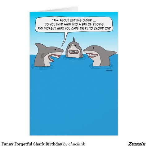 Funny Forgetful Shark Birthday Card | Zazzle | Birthday wishes funny ...