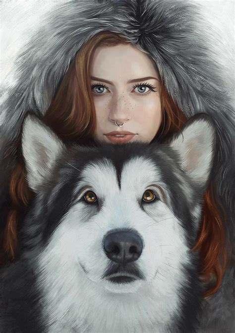 Pin de Brenda B en ANIMALS | Lobo y mujer, Muchacha del arte ...