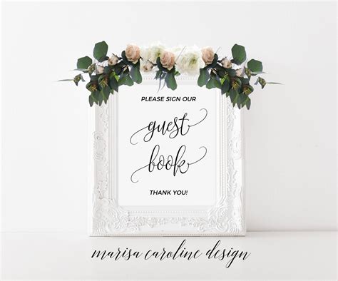 Guest Book Wedding Sign Wedding Guestbook Sign Printable | Etsy