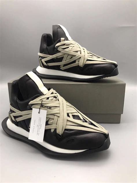 Men's Shoes Rick Owens Sneakers FW20 Performa Maximal Runner Shoes In Black Leather