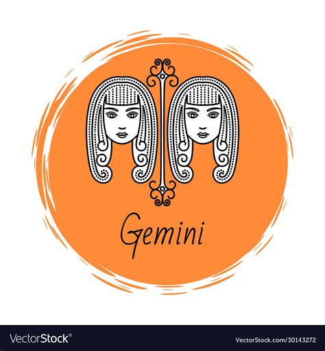 Gemini zodiac sign twins horoscope astrology Vector Image