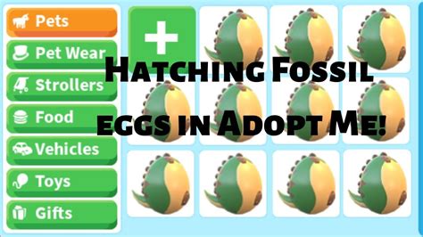 Hatching fossil eggs in Adopt Me (Roblox) | Adoption, Fossil, Roblox