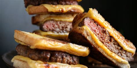 "Grilled Cheese" Burgers Recipe - Delish.com