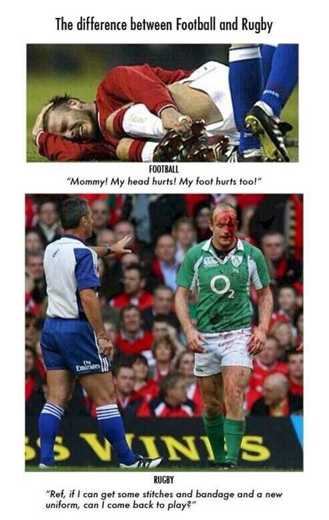 Difference | Rugby memes, Rugby sport, Rugby vs football