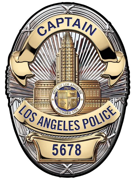 Los Angeles captain Department Officer's Badge All Metal Sign With Your ...