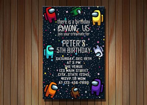 Among Us Birthday Invitation Printable Birthday Invitation | Etsy