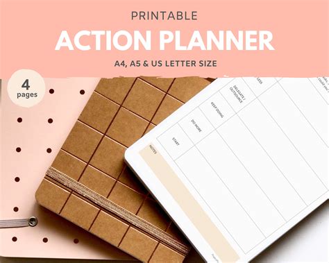 Action Planner Action Planner Printable Action Steps | Etsy