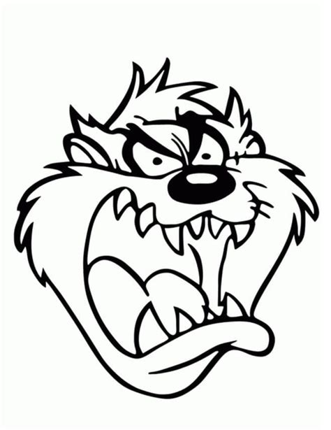 Angry Taz Face coloring page - Download, Print or Color Online for Free