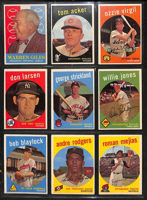 Lot Detail - Lot Of 162 Different 1959 Topps Baseball Cards w. Mays