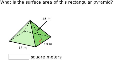 IXL | Surface area of rectangular pyramids: whole numbers only | 6th ...