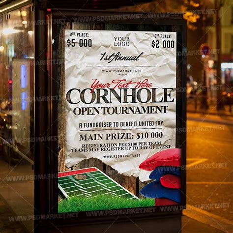 Download Cornhole Tournament Event Flyer - PSD Template | PSDmarket