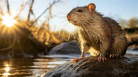 Close-up photo of a Cane Rat looking in their habitat. Generative AI ...