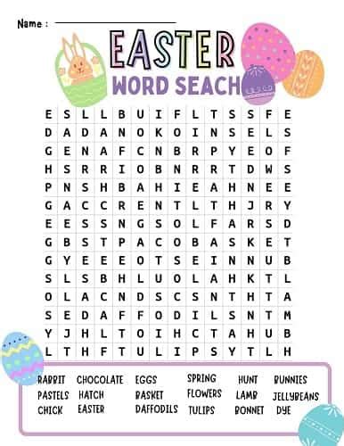 Easter Word Search Free Printable PDF – Cenzerely Yours