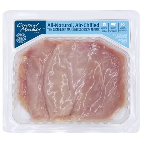 Central Market All-Natural Air-Chilled Thin Sliced Boneless, Skinless Chicken Breasts - Shop ...