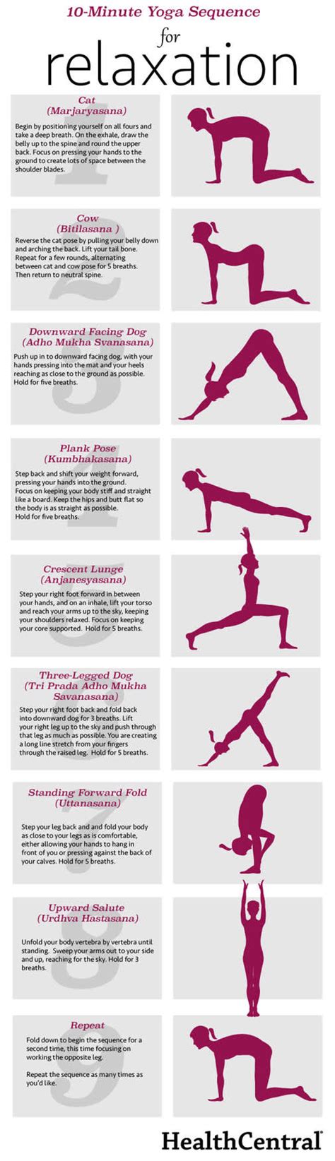 10-Minute Yoga Sequence for Relaxation (INFOGRAPHIC)