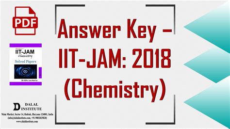 Answer Key – IIT-JAM: 2018 (Chemistry) - Dalal Institute