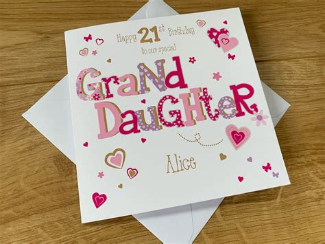 Personalised GRANDDAUGHTER 21ST Birthday Card Any Age/any - Etsy UK