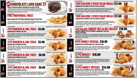 Kentucky Fried Chicken KFC Canada Printable KFC Coupons | Canadian ...