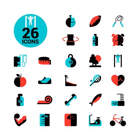 Fitness Icon Set 466153 Vector Art at Vecteezy