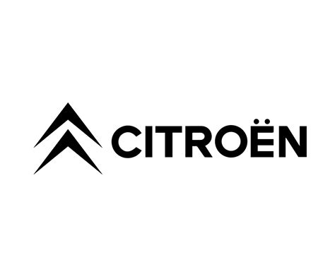 Citroen logotipo símbolo marca com nome Preto Projeto francês carro ...