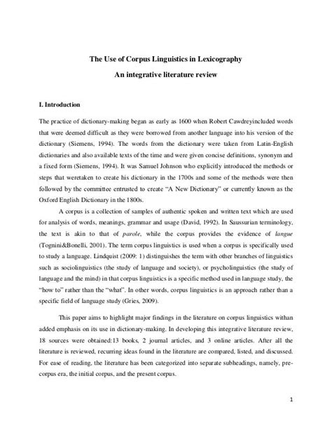 The Use of Corpus Linguistics in Lexicography