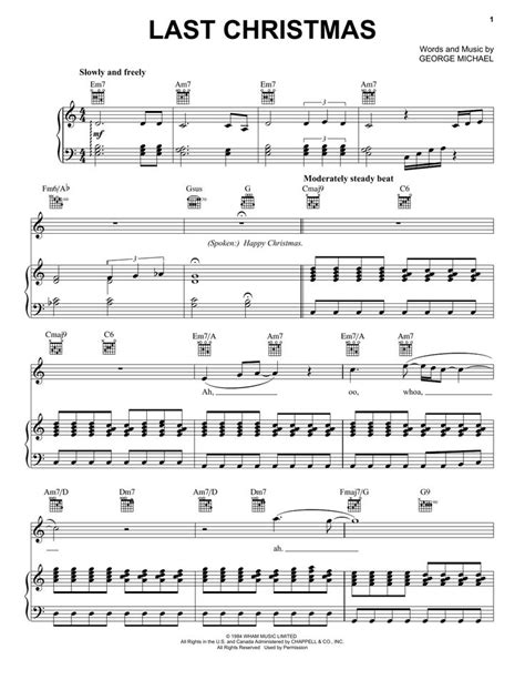 the last christmas song sheet music