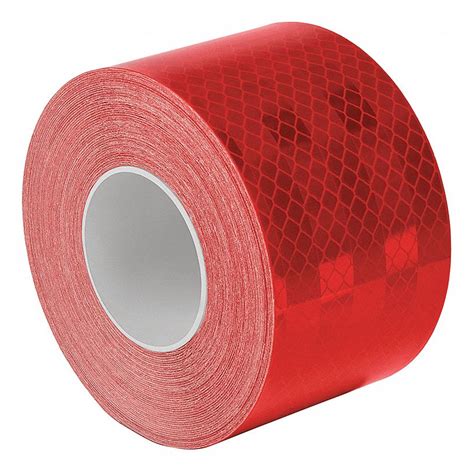 3M Reflective Tape, Red Reflective Color, 2 in Width, 30 ft Length ...