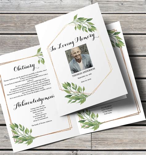 Funeral Program Template Design - Image to u