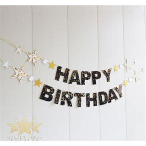 Happy Birthday Star Banner – Golden Stars Trading