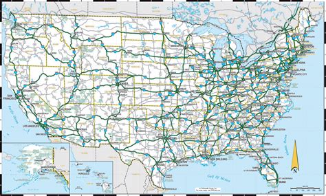 Large detailed highways map of the US. The US large detailed highways ...