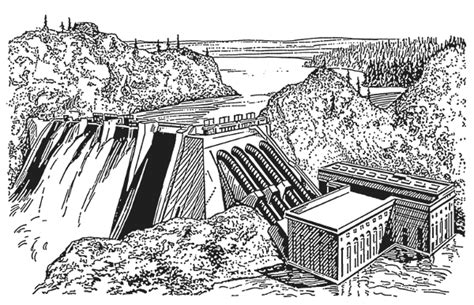 dam black and white clip art - Clip Art Library