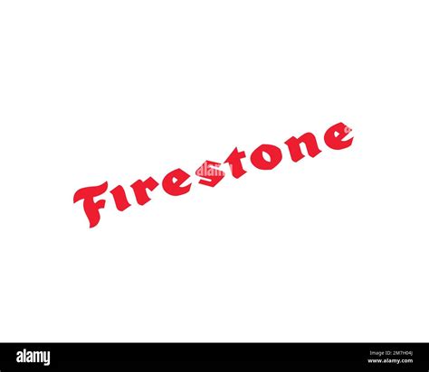 Firestone Tire and Rubber Company, Rotated Logo, White Background Stock Photo - Alamy