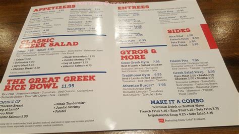 Menu at The Great Greek Mediterranean Grill - Las Vegas, NV - Southwest, Blue Diamond Rd ...