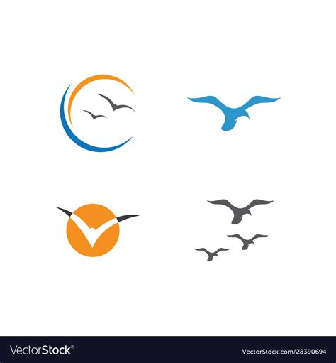 Seagull symbol and icon Royalty Free Vector Image