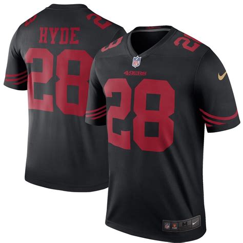 Nike Carlos Hyde San Francisco 49ers Black Color Rush Legend Jersey