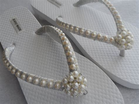 Bridal Ivory Pearls / Wedding Pearls Flip Flops / | Etsy | Bridal flip flops, Pearl wedding ...