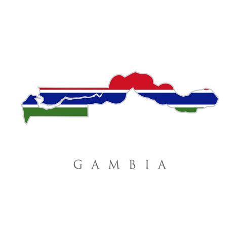 Map of Gambia with an official flag. Illustration on white background. Gambia flag map. The flag ...