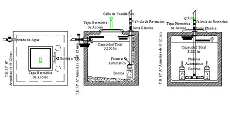 Water reservoir tank construction details dwg file - Cadbull