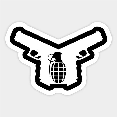 Crossed Guns Logo - Crossed Guns - Sticker | TeePublic