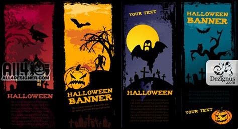 Scary Halloween Banners Vector for Free Download | FreeImages