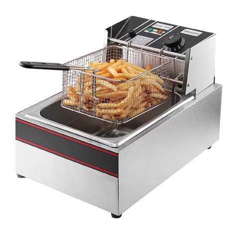 Deep Fryers With Baskets Commercial Electric Fryer Home 6L 1700W Adjustable Temperature ...