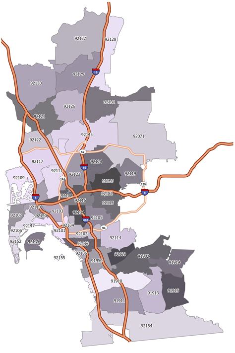 San Diego Zip Code Map - GIS Geography