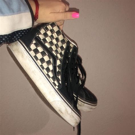 HIGH TOP CHECKERED VANS! awesome high top vans with... - Depop