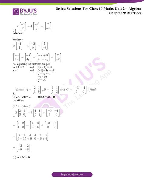 Selina Solutions Concise Mathematics Class 10 Chapter 9 Matrices access free PDF