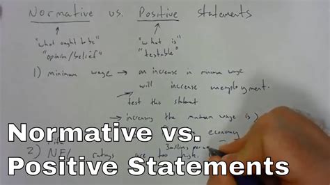 The Difference between Normative and Positive Statements - YouTube