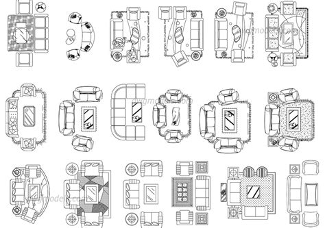 Set Of Living In D Dwg Drawing In Autocad Free Dwgfree | My XXX Hot Girl